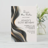 Bewaar de datum Modern Elegant 50ste verjaardag Kaart (Staand voorkant)