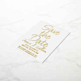 Bewaar de datum modern folie typografie ontwerp uitnodiging briefkaart