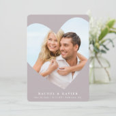 BEWAAR DE DATUM modern foto hart frame paddenstoel Kaart (Staand voorkant)
