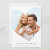 BEWAAR DE DATUM modern foto hart frame wit grijs Kaart (Voorkant / Achterkant)