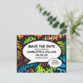 Bewaar de datum Modern Fun Comic Book Aankondigingskaart (Staand voorkant)