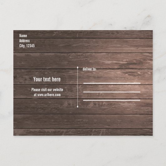 Bewaar de datum Modern rustiek hout & kant foto Aankondigingskaart (Achterkant)