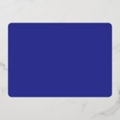 BEWAAR DE DATUM moderne blokletters datum blauw go Folie Uitnodiging (Achterkant)