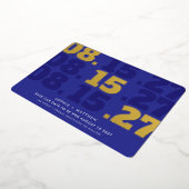 BEWAAR DE DATUM moderne blokletters datum blauw go Folie Uitnodiging (Gedraaid)
