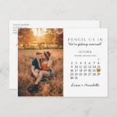 Bewaar de datum Moderne kalender Gouden Hart okt 2 Briefkaart (Voorkant / Achterkant)