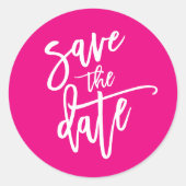 BEWAAR DE DATUM moderne kalligrafie schrift heet r Ronde Sticker (Voorkant)