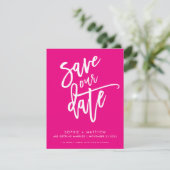 BEWAAR DE DATUM moderne kalligrafie schrift heet r Save The Date (Staand voorkant)