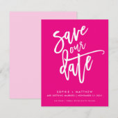 BEWAAR DE DATUM moderne kalligrafie schrift heet r Save The Date (Voorkant / Achterkant)