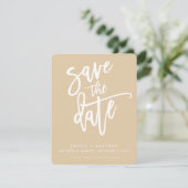 BEWAAR DE DATUM moderne kalligrafie script sage wh Save The Date (Staand voorkant)