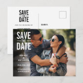 Bewaar de datum moderne typografische foto ansicht briefkaart (Voorkant / Achterkant)