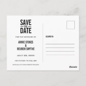 Bewaar de datum moderne typografische foto ansicht briefkaart (Achterkant)