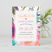 Bewaar de datum | Moderne waterverf tuin bloemen Save The Date (Staand voorkant)
