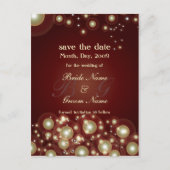 Bewaar de datum, monogram + champagnebubbels aankondigingskaart (Voorkant)