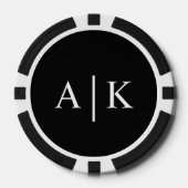 Bewaar de datum Monogram Foto Poker Chip (Voorkant)