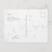 Bewaar de datum, Monogram wit & zwart marmer, DIY Aankondigingskaart (Achterkant)