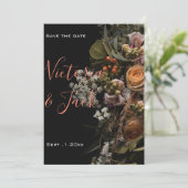 Bewaar de datum Moody Bloemen, sinaasappel wit Blo Kaart (Staand voorkant)