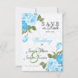 Bewaar de datum Mooie babyblauwe trouwbloemen Save The Date