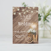 Bewaar de datum Mooie Rustieke Houten Vat Save The Date (Staand voorkant)