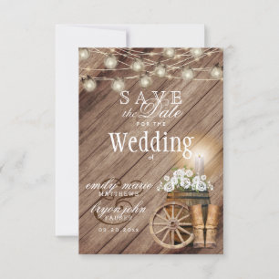 Bewaar de datum Mooie Rustieke Houten Vat Save The Date