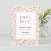 Bewaar de datum Mozaïek Dusty Pink Invitation Kaart (Staand voorkant)