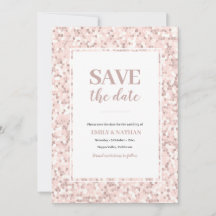 Bewaar de datum Mozaïek Dusty Pink Invitation