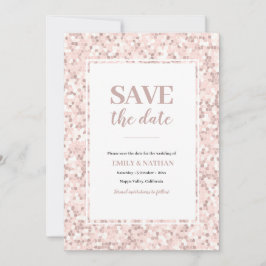 Bewaar de datum Mozaïek Dusty Pink Invitation Kaart