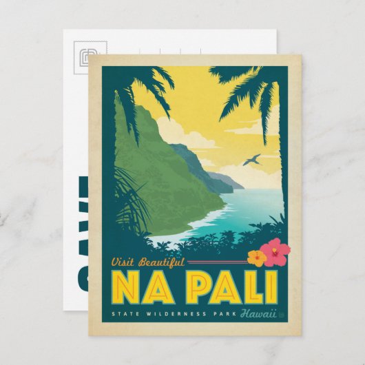Bewaar de datum - Na Pali, Hawaii Aankondigingskaart (Voorkant / Achterkant)