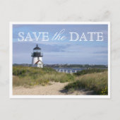 Bewaar de datum Nantucket Wedding Brant Point Ligh Aankondigingskaart (Voorkant)
