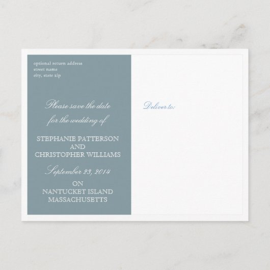 Bewaar de datum Nantucket Wedding Brant Point Ligh Aankondigingskaart (Achterkant)