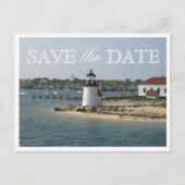 Bewaar de datum Nantucket Wedding Brant Point Ligh Aankondigingskaart (Voorkant)