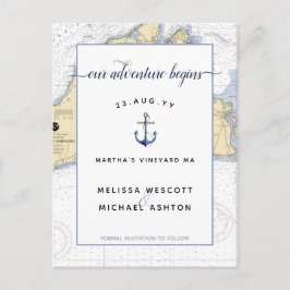 Bewaar de datum #Nautical Anchor | #SaveTheDate MV Aankondigingskaart