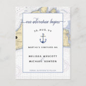 Bewaar de datum #Nautical Anchor | #SaveTheDate MV Aankondigingskaart (Voorkant)