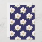 Bewaar de datum Navy Blue Cream Bloemenbruiloft Save The Date (Achterkant)