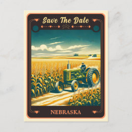 Bewaar de datum | Nebraska uitnodigingsansichtkaar Briefkaart