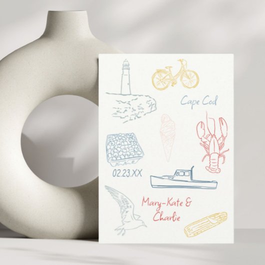 Bewaar de datum New England Summer Wedding Kaart