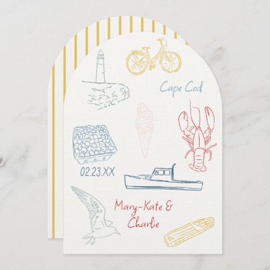 Bewaar de datum New England Summer Wedding Kaart (Voorkant / Achterkant)