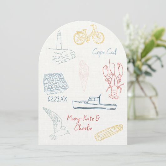 Bewaar de datum New England Summer Wedding Kaart (Staand voorkant)