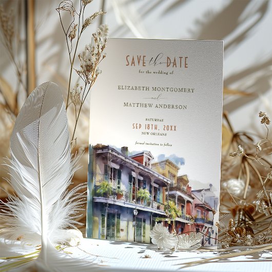 Bewaar de datum New Orleans French Quarter Cathedr Kaart