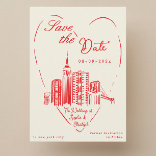 Bewaar de datum New York City NYC trouwkaart Kaart