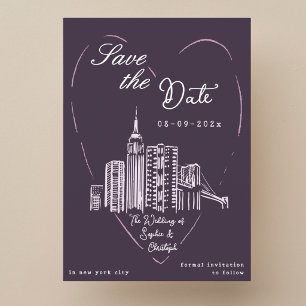 Bewaar de datum New York City NYC trouwkaart Kaart