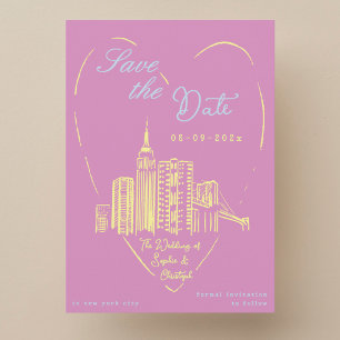 Bewaar de datum New York City NYC trouwkaart Kaart