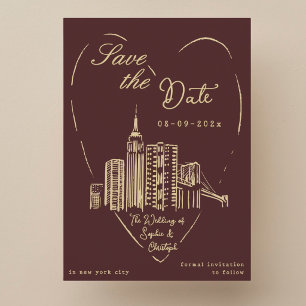 Bewaar de datum New York City NYC trouwkaart Kaart