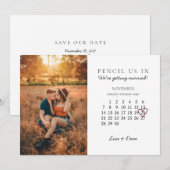 Bewaar de datum nov 2021 Maandkalender Roze Hart Feestdagenkaart (Voorkant / Achterkant)