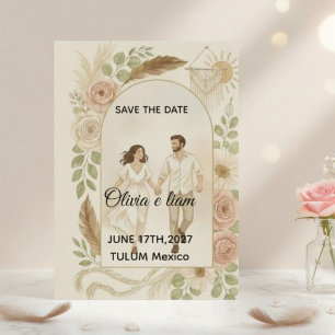 Bewaar de datum: Olivia & Liam Kaart