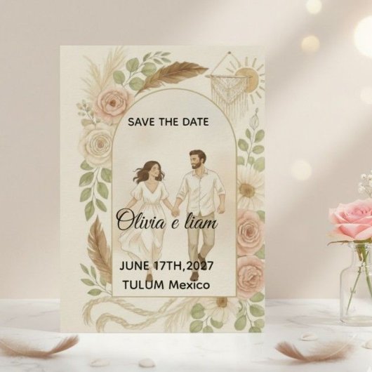 Bewaar de datum: Olivia & Liam Kaart