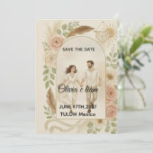 Bewaar de datum: Olivia & Liam Kaart (Staand voorkant)