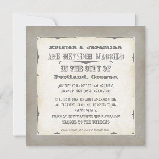 Bewaar de datum - Ombre Chevron Streep Zig Zag Fot Kaart (Achterkant)