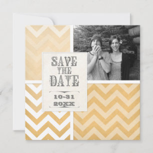 Bewaar de datum - Ombre Chevron Streep Zig Zag Fot Kaart