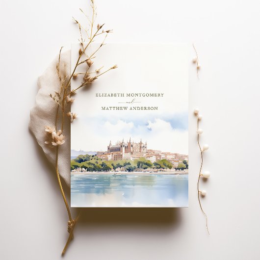 Bewaar de datum Palma de Mallorca Spanje Bestemmin Kaart