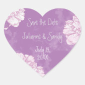 Bewaar de datum Pas bloem bloemstuk aan Hart Sticker (Voorkant)